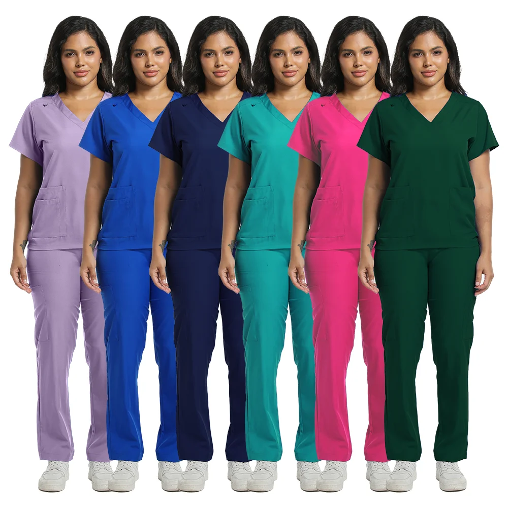 

Medical Uniform Scrub Hospital Working Scrubs Set Wholesale Nursing Scrub Uniforms Women Healthcare Pharmacy Clinic Work Clothes