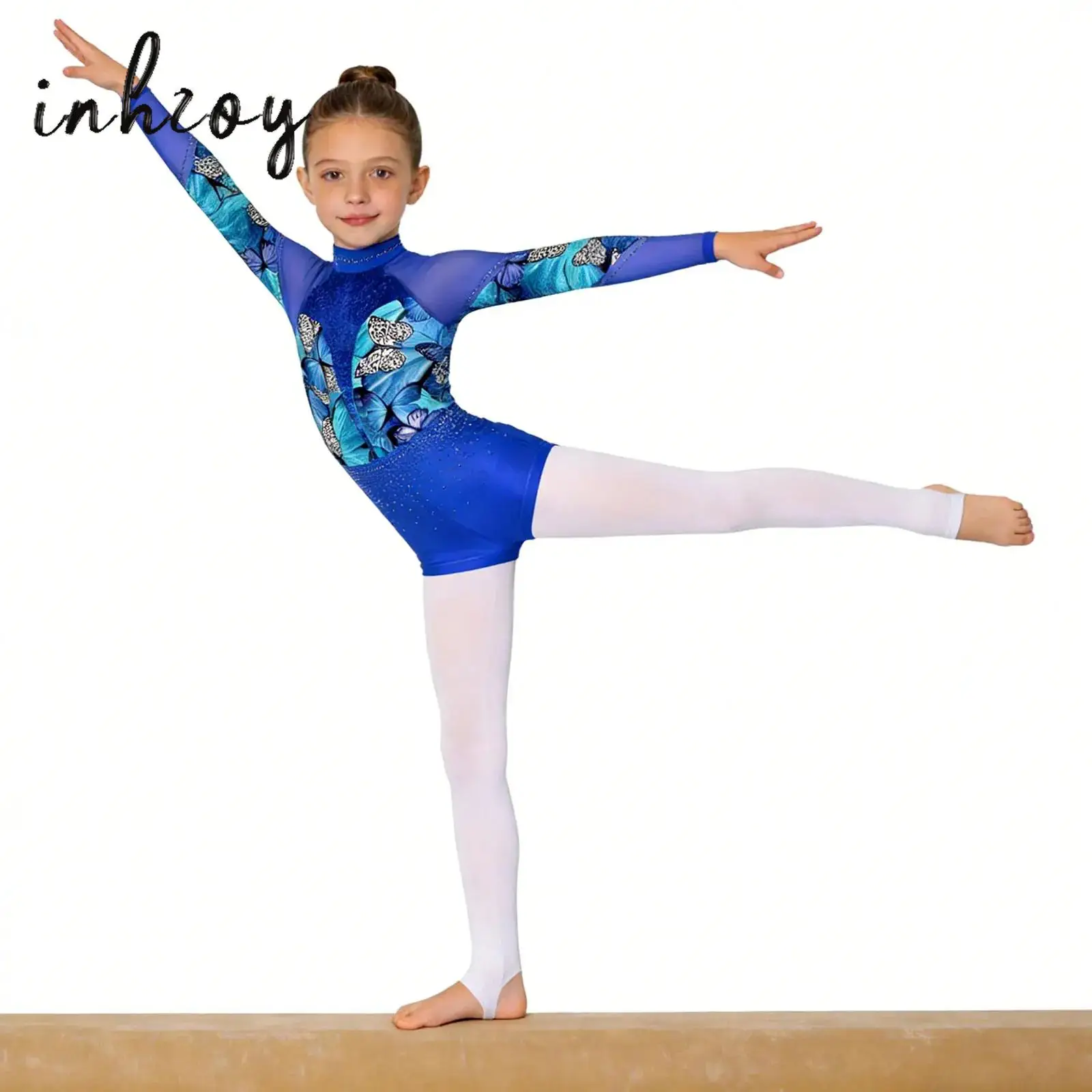 

Children Ballet Dance Costume Dancewear Kids Girls Long Sleeve Acrobatics Gymnastics Leotard Bodysuit Teens Yoga Sports Jumpsuit
