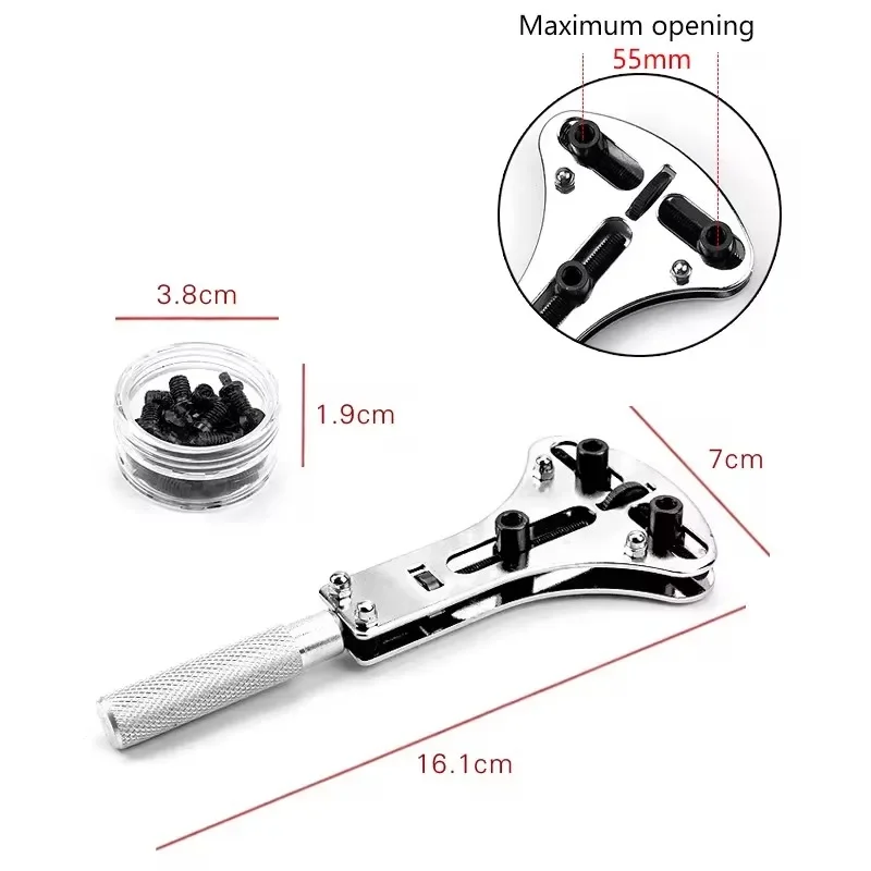 Watch Repair Tools Wrist Watch Case Opener Adjustable Screw Back Remover Wrench Repair Tool Claw Watch Repair Tools Case Opener