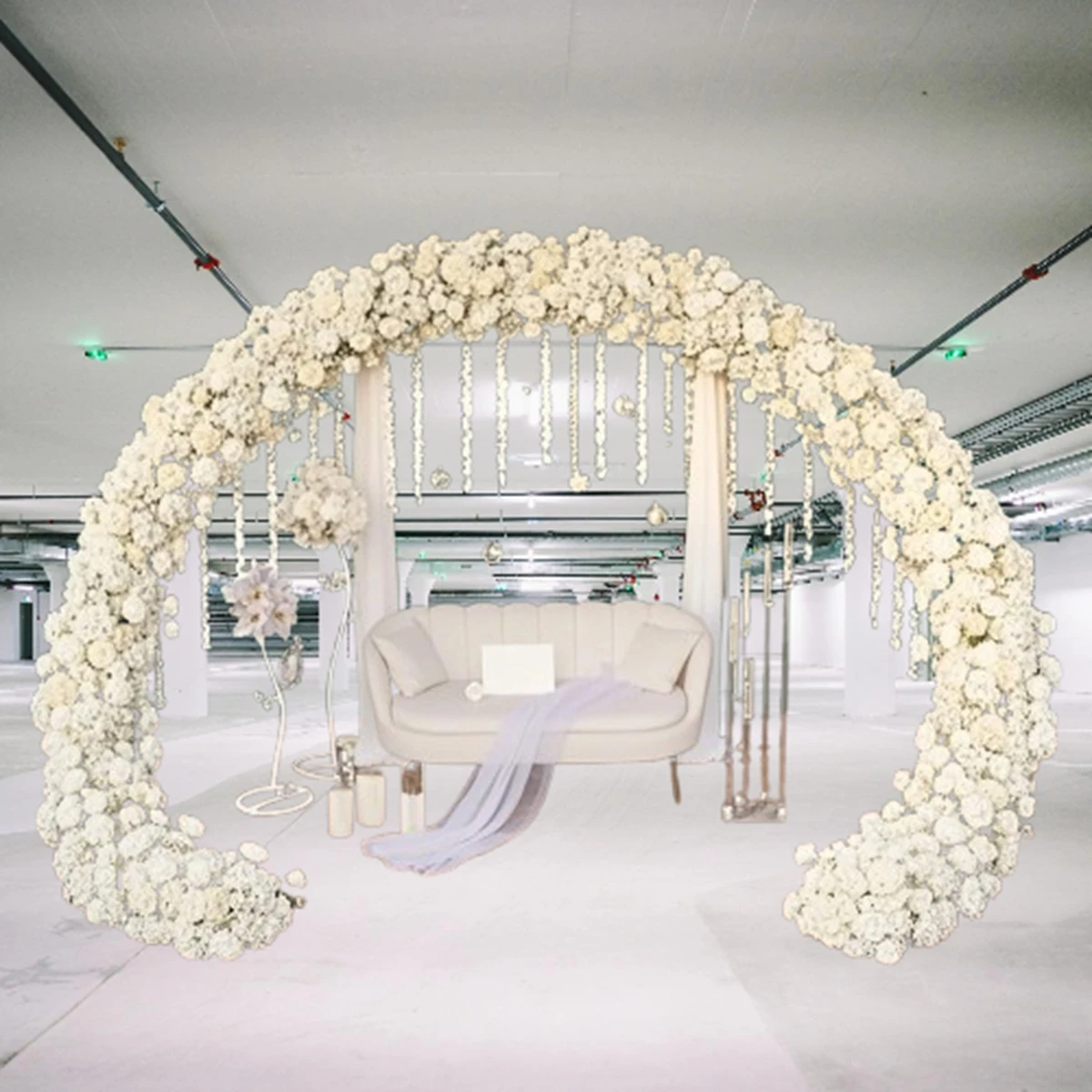 Wedding Chandelier Arch, no Crystal Bead Curtain Background Arch, Luxuryno  Chandelier Glowing Gold Arch Backdrop for Wedding