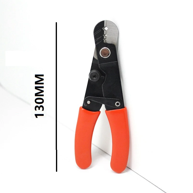 Three-Stage Optical Fiber Stripping Pliers 3-Hole Multifunctional 3-In-1 Network Optical Fiber Tool Easy To Use Orange+Black