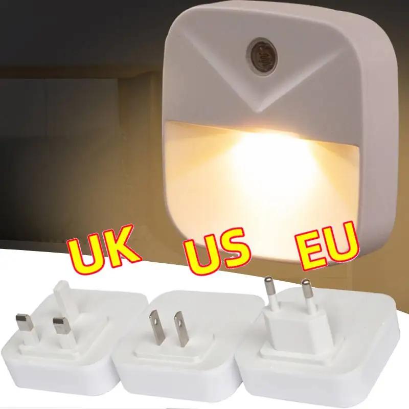 LED Night Light EU US UK Sensor Light Control Wall Lamp For Home Aisle WC Hallway Stair Kitchen Bedroom Christmas Night Lamp