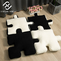 45x45cm Lamb Fur Pillow for Seat Back Support  Home Decor Alphabet Cushion Adult and Kids Use Cozy Chair Pad with Letters