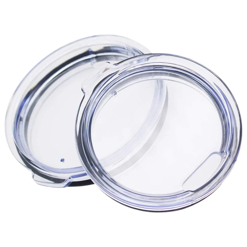 2Pcs Stylish Leak-Proof Tumbler Lids Reusable Plastic Mug Covers for Travel Office Home Use Airtight Freshness Retention