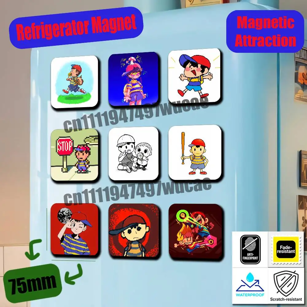 For E-EarthBound Mother 4 Ness Fridge Magnets Freezer Metal Cabinet Custom Refrigerator Magnetic Card Case