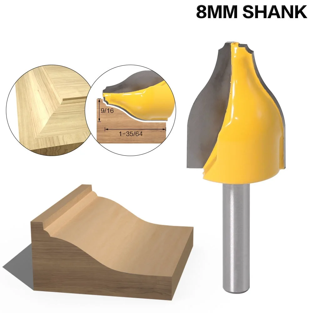 1PC 8mm Shank Panel Raiser Router Bit - Vertical - Ogee Bead - cutter woodworking bits wood milling cutter