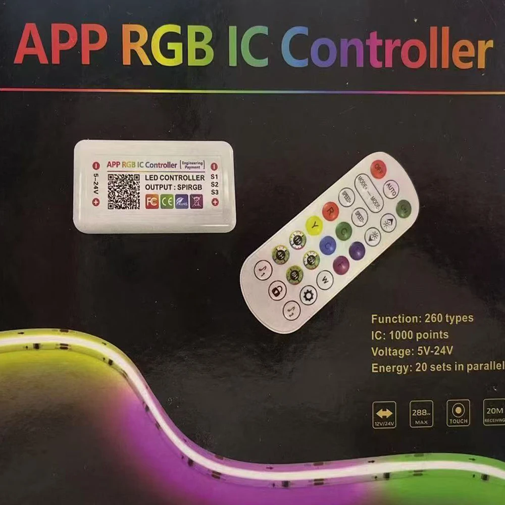 

SP107E DC5-24V LED Music Controller With Wireless Bluetooth-compatible SPI Full Color Music Control By Phone APP For WS2812B