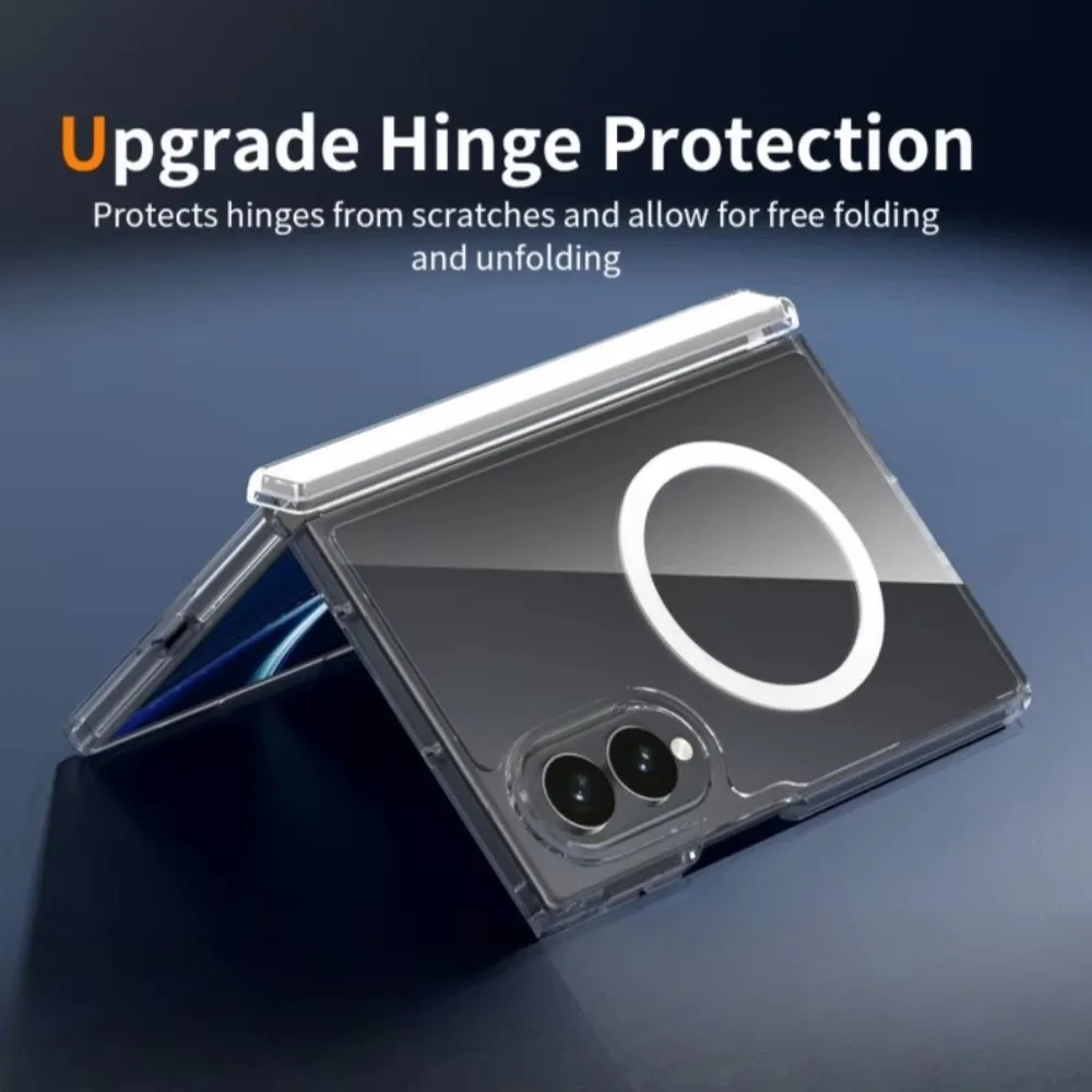 Für Magsafe Transparente Hülle für Samsung Galaxy Z Fold 8 Ultra ZFold 7 6 Fold8 Magnetische Kabellose Ladung Durchsichtige Stoßfeste Abdeckung