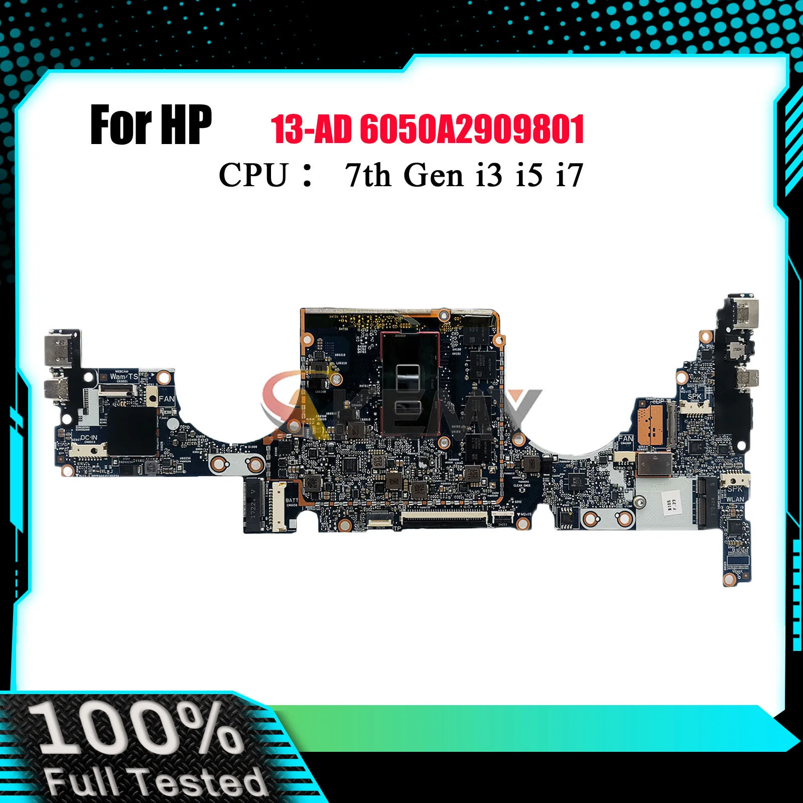 

6050A2909801 для ноутбука HP Envy 13-AD, материнская плата с процессором i5 i7 4G 8G 16G RAM 926313-601 926311-601, 100% полностью протестировано