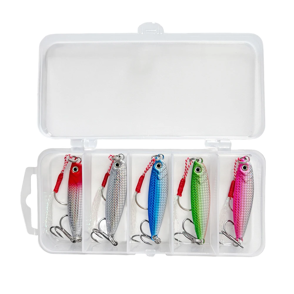 5 Stück 10g/15g/20g Metall-Jig-Angelköder-Set - Künstliche Barschköder, Forellen-Jigging-Köder für Süßwasser- und Salzwasserangeln – Detail 10