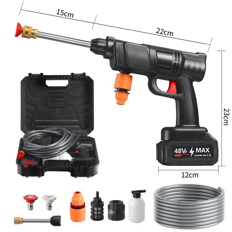 Rechargeable High‑Pressure Water Spray Gun Cordless Portable Electric Washer Gun For Car Washing Patio Garden Watering Cleaning