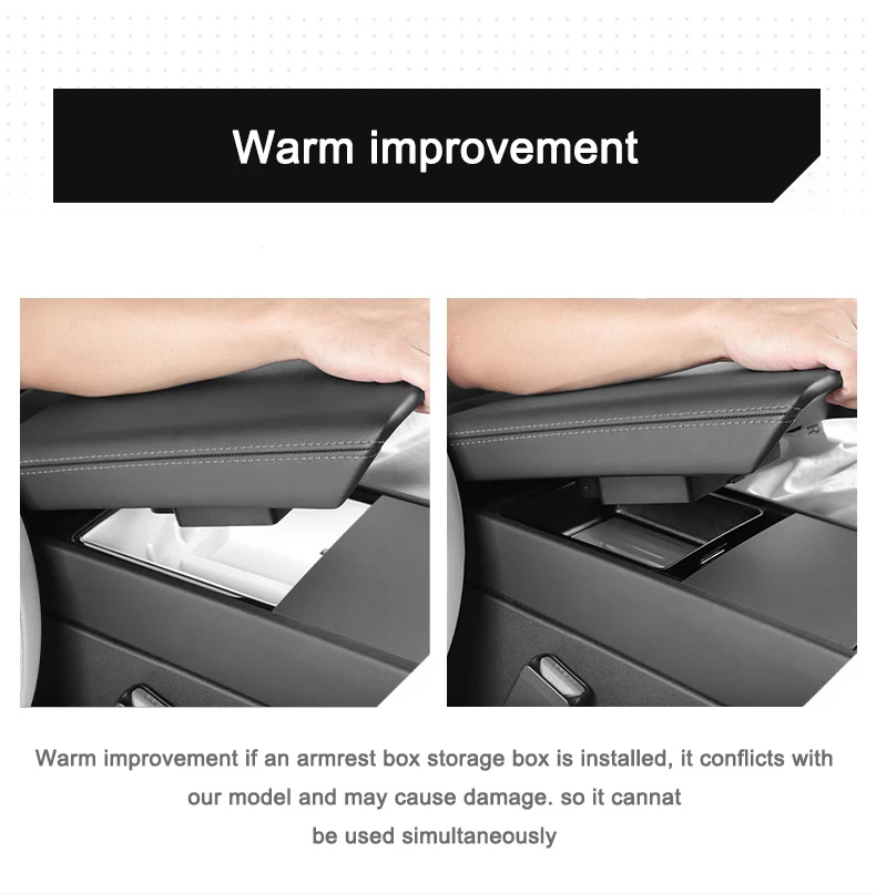 For Tesla Model 3 Highland 2024 Car Armrest Holder Box Glove Box Compartment Storage Center Console Armrest Organizer Tray Box