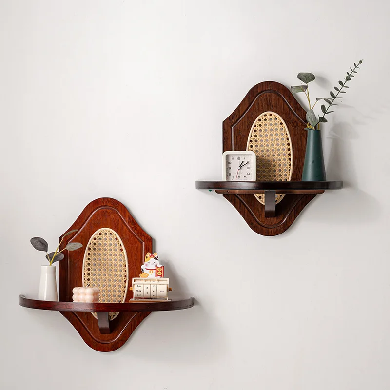Vintage wall decoration pendant wall rack, high-end decoration storage rack on living room bedroom background