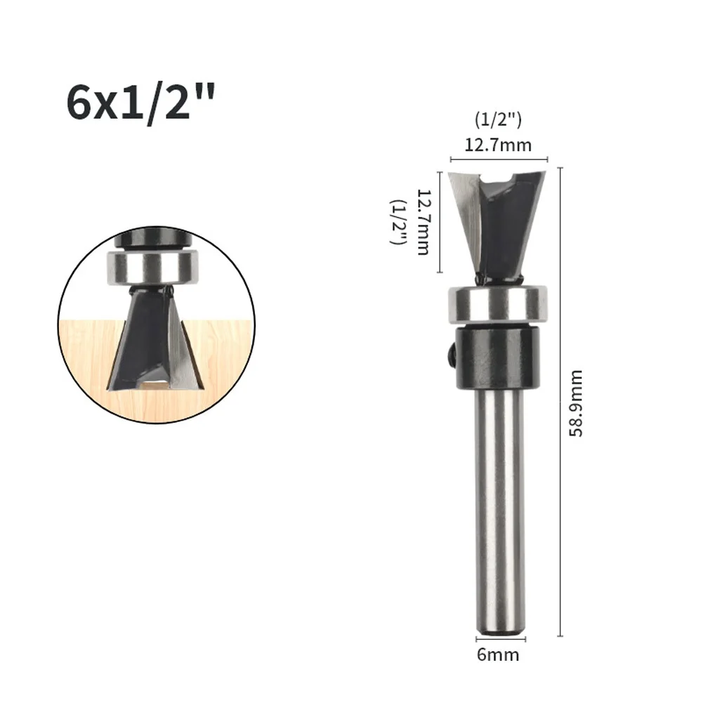 Anti Kickback Router Bit Bottom Bearing Dovetail Bit Anti Kickback Design C3 Micro-grain Carbide Clean Cutting Drawer Making view 6