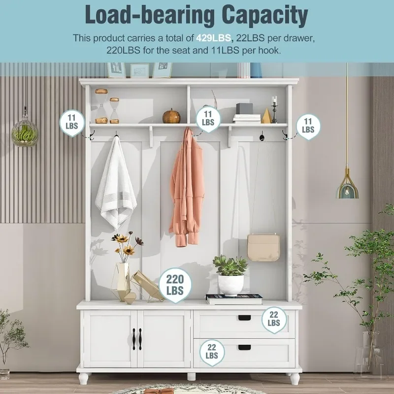 Moderno Cabide e Sapateira Cabinet, Cabide com Armário de Armazenamento