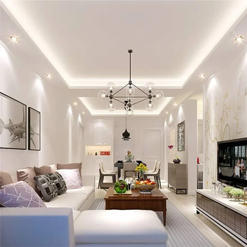 ABPQ-10PCS LED فلوش جبل ضوء السقف 9 واط GX53 قاعدة راحة أضواء السقف المستديرة للخزائن والأسقف وخزائن العرض