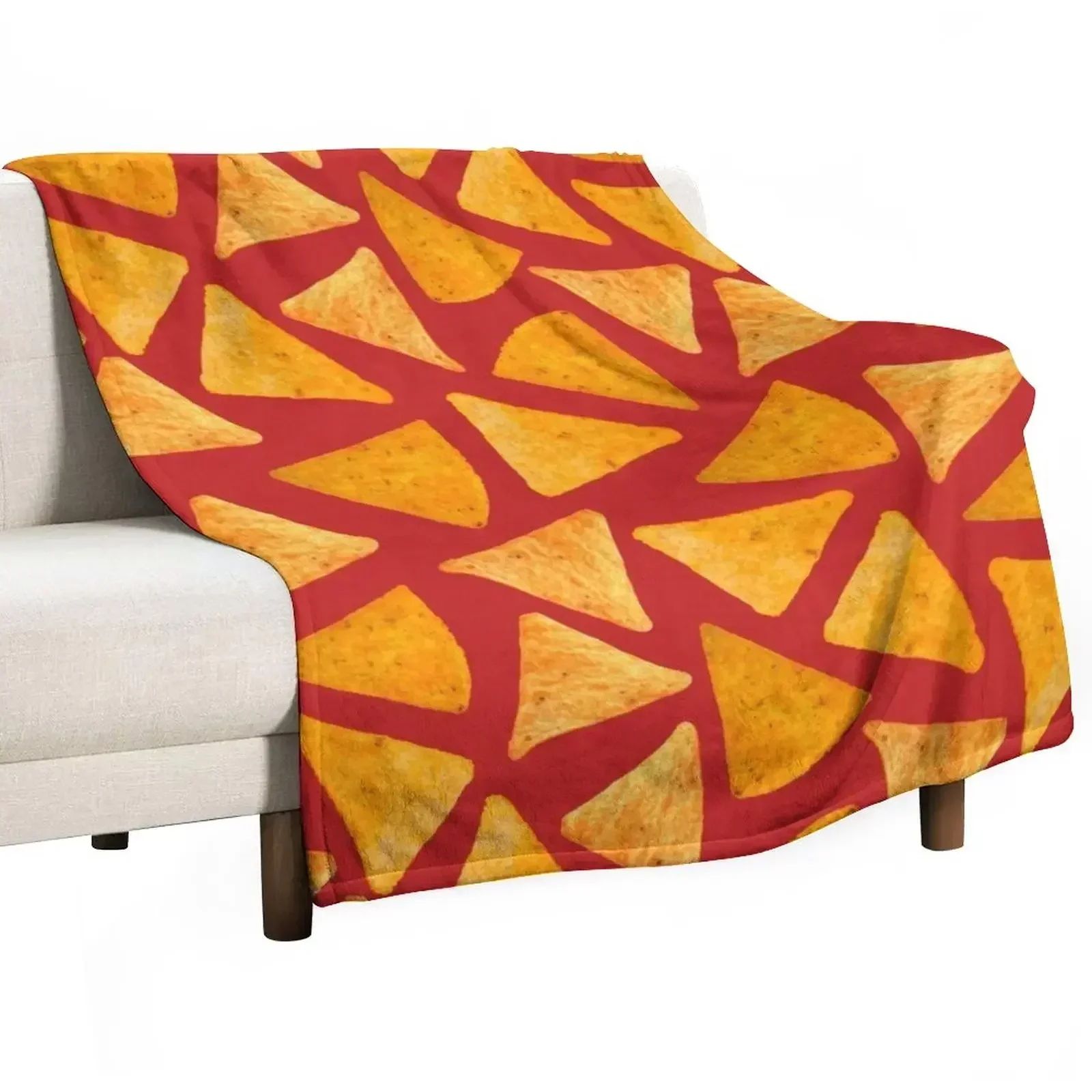 Orange Chips - Red Throw Blanket christmas gifts Stuffeds Sofa Throw halloween Shaggy Bed Blankets