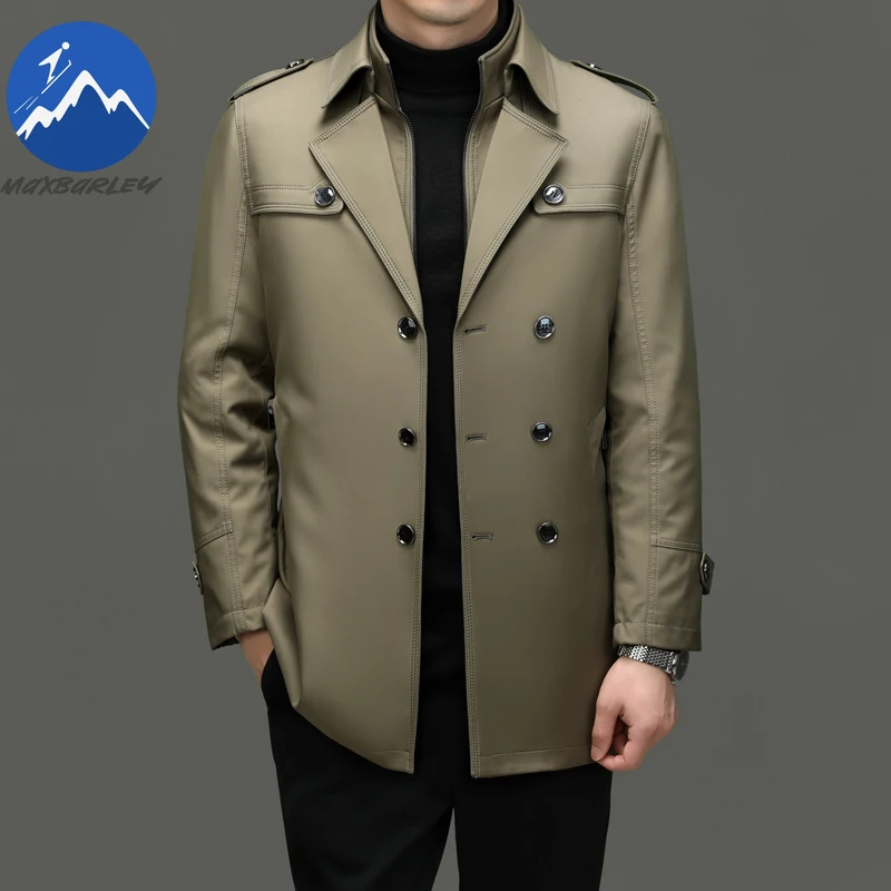 COMXZ Daily Wear Trench Coat Men 2025 Autumn Fashion Korean Solid Color Button Windbreaker Trenchcoat High Quality Long Overcoat