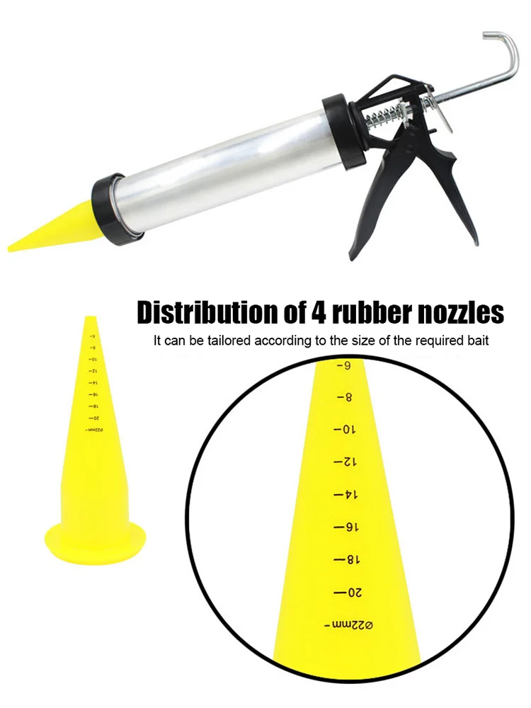 مسدس صنع السجق مع فوهات احتياطية ، طُعم صيد من الألومنيوم ، أدوات صيد السمك ، إكسسوارات طُعم الصيد ، معالجة ، 4: #4