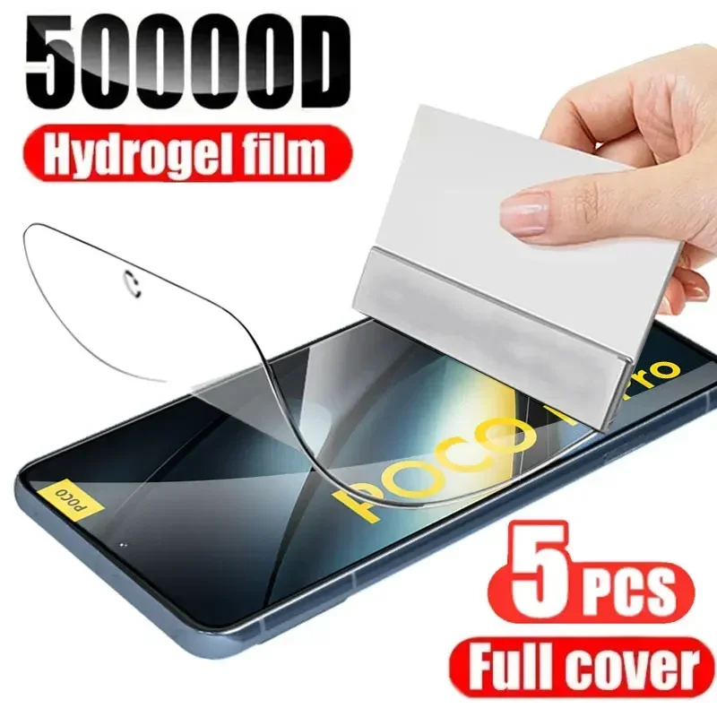 

Гидрогелевая пленка для POCO F3 GT F4 F5 F6 F7 Ultra F8 Pro X3 GT X4 X5 X6 Neo X7, мягкая защитная пленка для экрана, прозрачная пленка, 5 шт.
