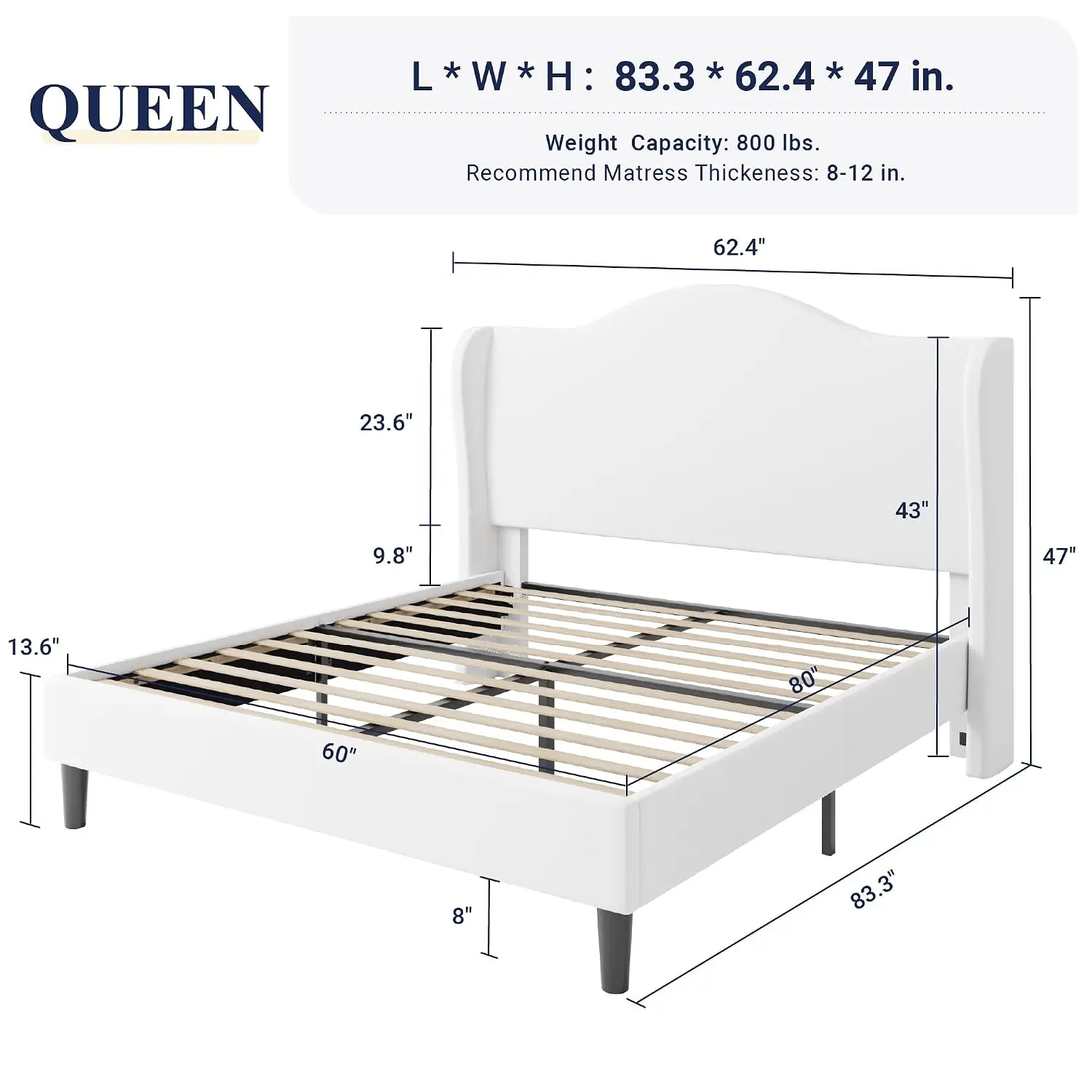 Plush Velvet Queen Bed Frame 47