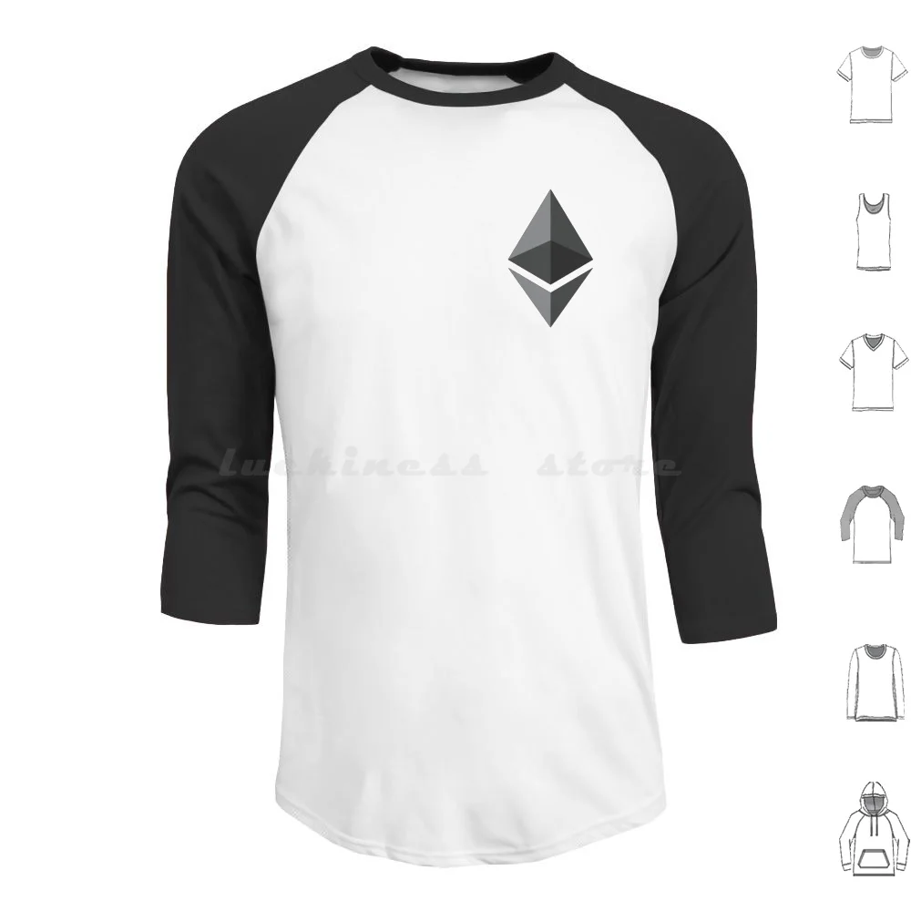 Ethereum Icon Pocket Hoodies à manches longues Ethereum Ethereum Logo Eth