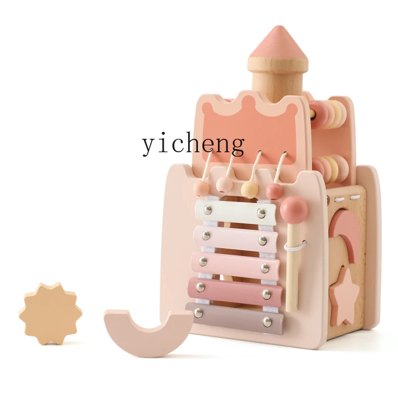 

YY Wooden Cartoon Children's Early Education Castle Little Princess Early Education Puzzle Multi-Function