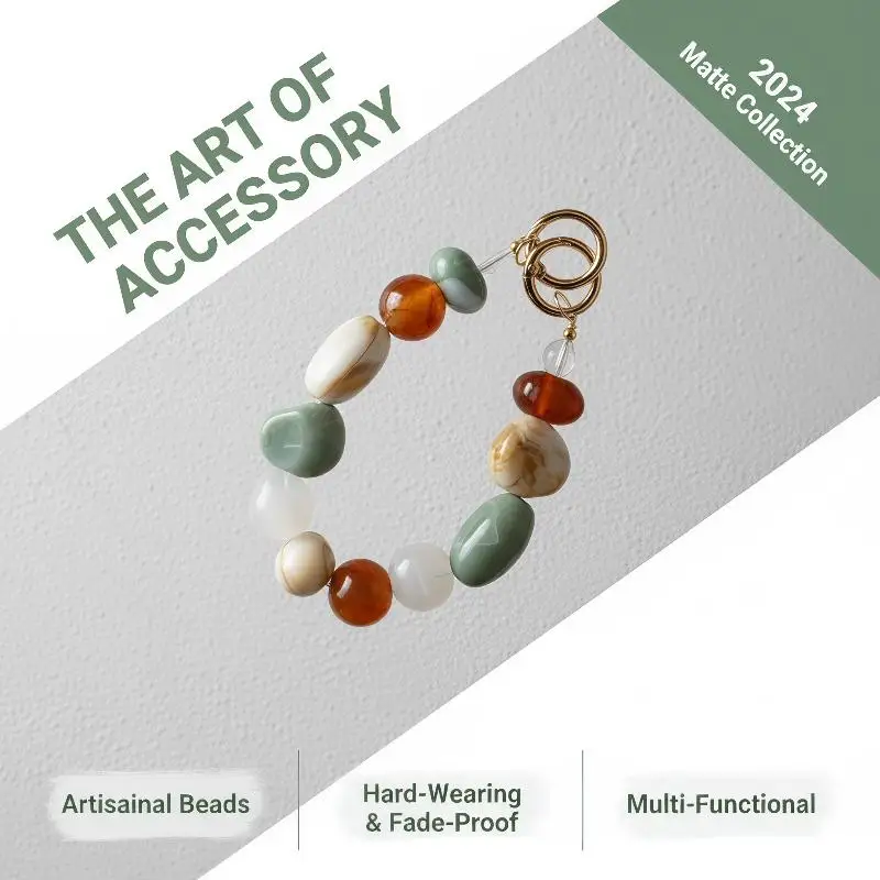 Durable Phone Wrist Lanyard 1Pcs Mixed Color Grid Irregular Stone Anti-Drop Phone Strap for All Smartphone Users
