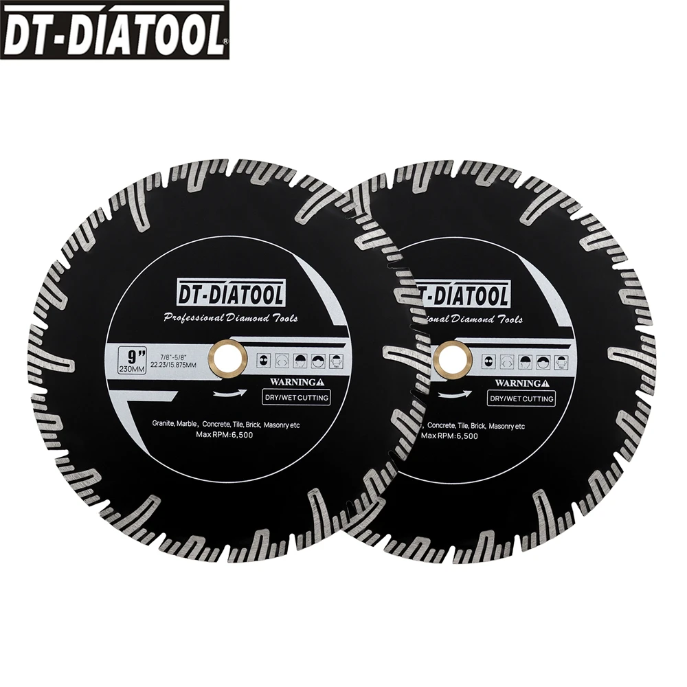 DT-Diatool 180-230 مللي متر الماس القرص شفرة المنشار لقطع الجرانيت الرخام الخزف سيراميك منشار دائري 1 قطعة أسطوانة تقطيع