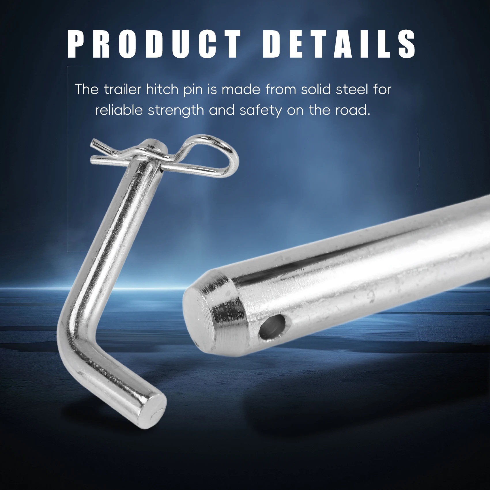 A64P-Trailer Hitch Pin And Clip 5/8-Inch Diameter Heavy Duty Trailer Hitch For 2 Inch Diameter Receiver Hitch Ball Mount