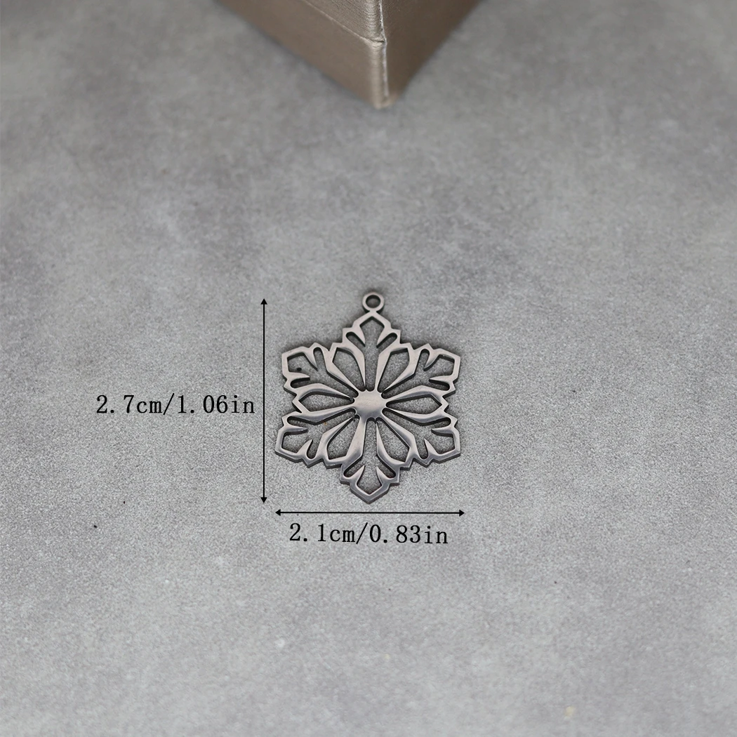 3pcs Christmas Snowflake Art Line Stainless Steel Pendant Hollow Charms For Jewelry Making DIY Craft Tassels Earrings Findings