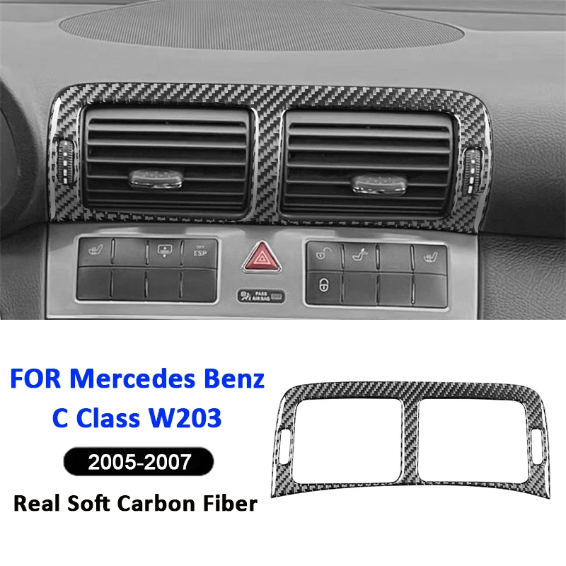

For Mercedes Benz C Class W203 2005-2007 Carbon Fiber Car Center Air Outlet Vent Frame Decorative Modification Interior Sticker