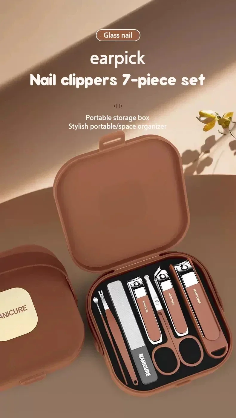 Komplettes 7-teiliges Anti-Spritz-Schutz-Set: Nagelknipser-Set mit Maniküre-Clippers für die Handpflege – Detail 8