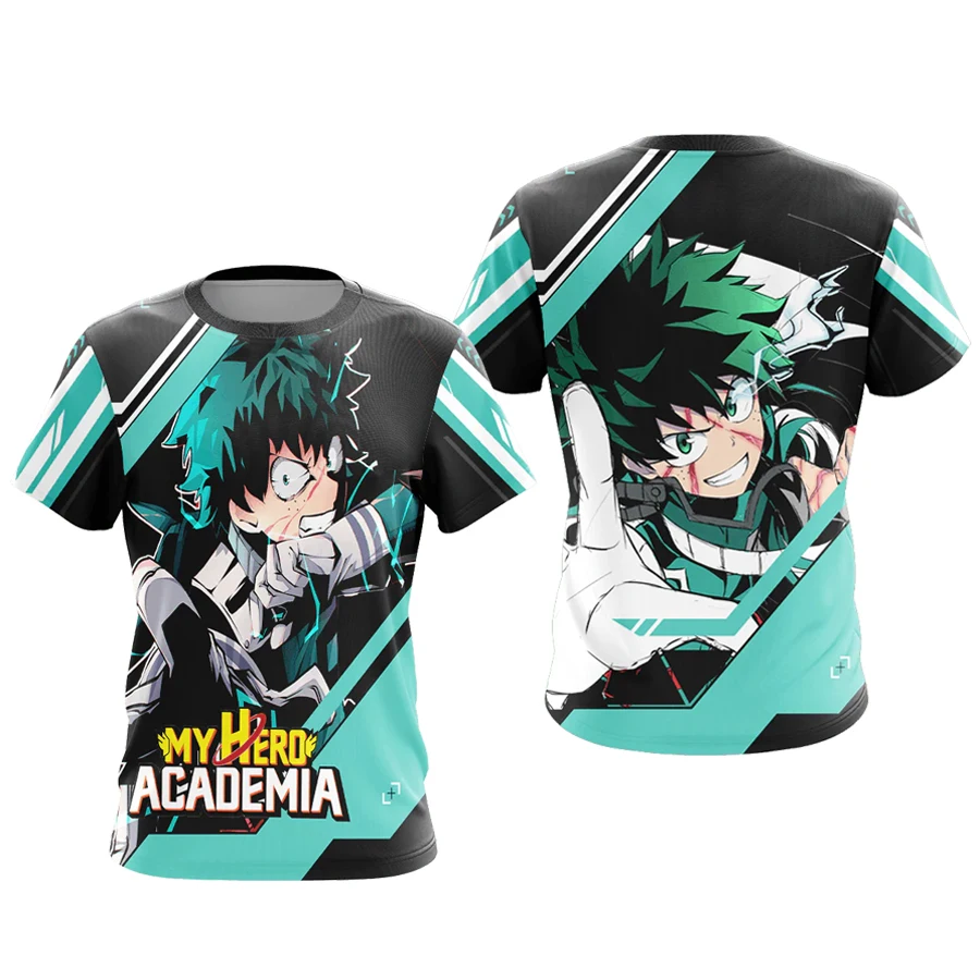 My Hero Academia Izuku Midoriya Deku 3D Quick Dry T-Shirt For Men Women Kids Summer Sports Anime Tee Family Children's Clothing
