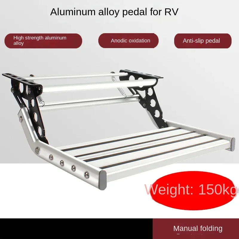 Caravan Foot Steps Manual Folding Ladder Steps Aluminum Alloy Telescopic Non-slip Camper Travel Trailer Caravan Accessories