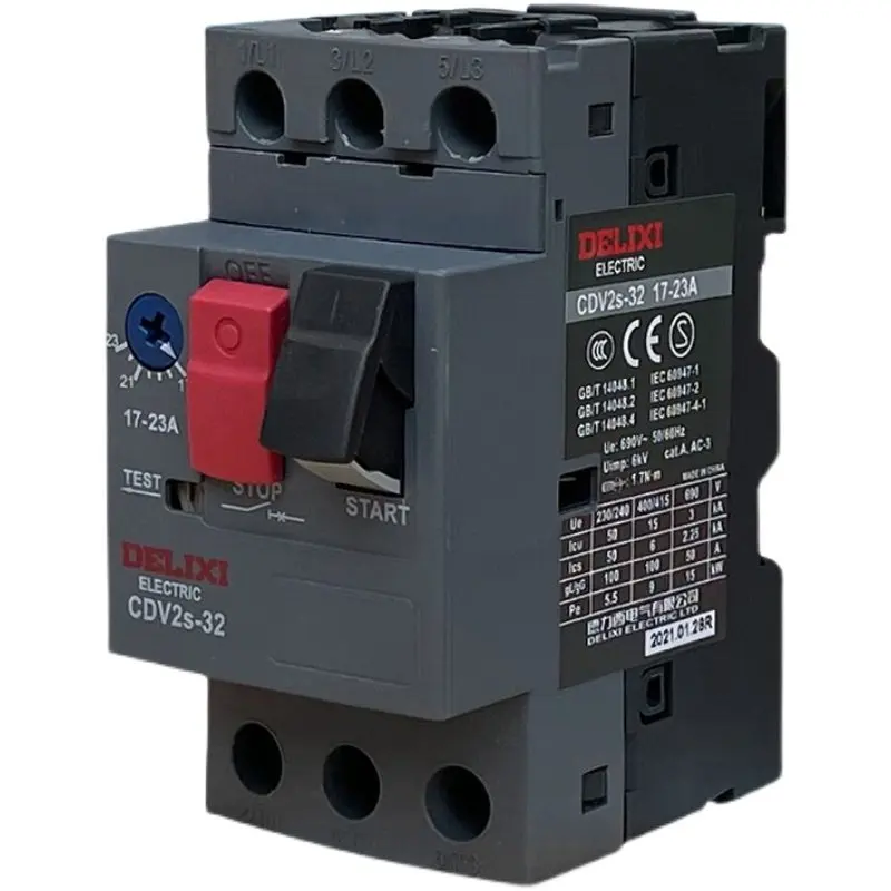 Deliixi Motor Circuit Breaker CDV2S  3 Pole Motor Starter Protection Switch NS2