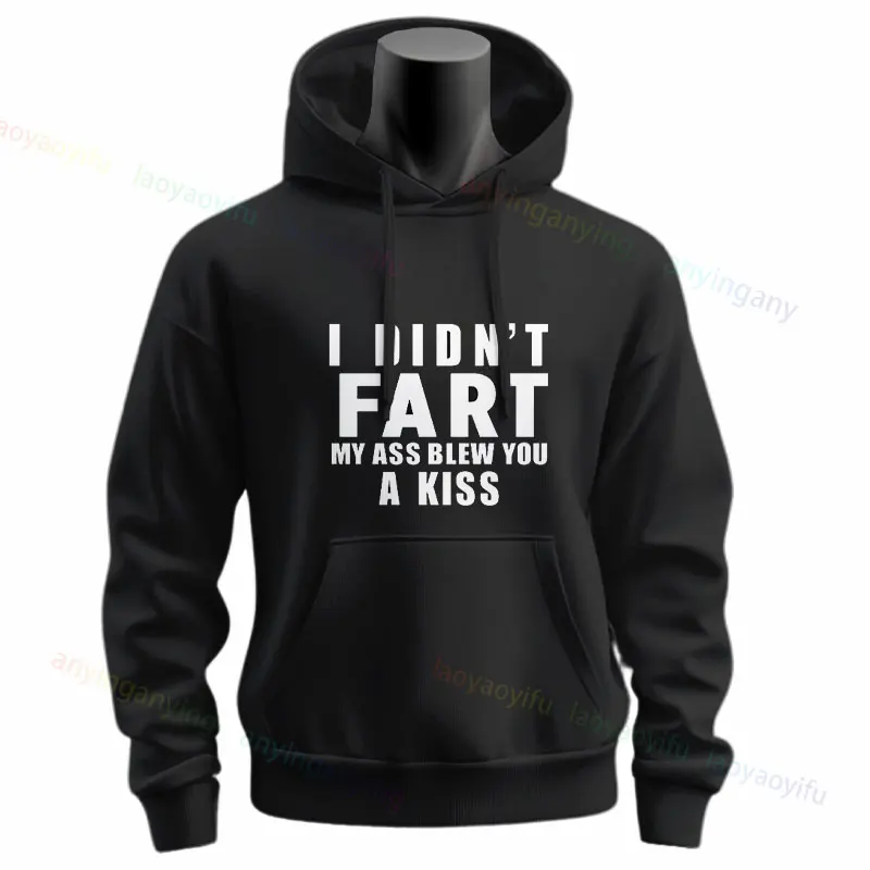 I Didn't Fart... Funny Slogan Casual Hoodie Printing Long Sleeve Pullover Hoodies Sportswear for Fall & Winter Men Clothing