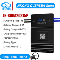 JKBMS BD6A20S15P 0.6A Active Balance Current 8S 12S 16S 17S 20S 150A For LifePO4 LTO LI-ION Battery BT RS485 Smart JIKONG BMS