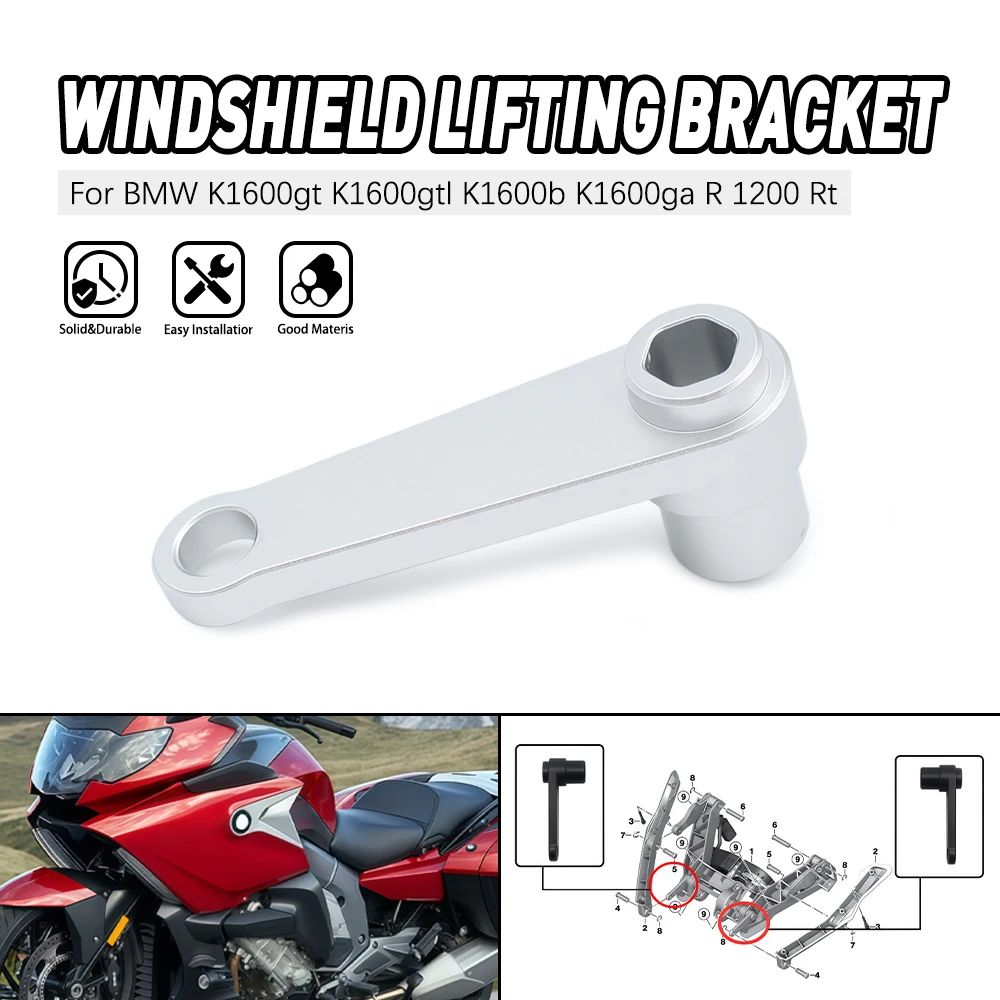 

For BMW R1200RT K1600GA K1600B K1600 K 1600 GT GTL B Motorcycle Windshield Lifting Rising Windscreen Adjustable Mount Bracket