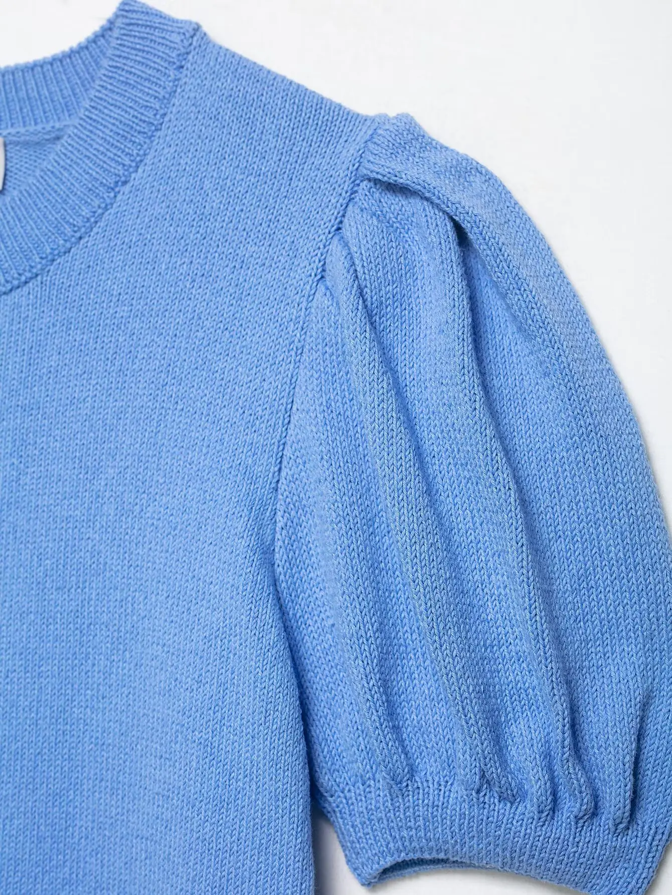 KONDALA Chic Vintage Women Blue Spring Casual Knit Sweater Chic Single Breasted Loose Fashion 2026 Spring Short Sleeve Cardigans image 4