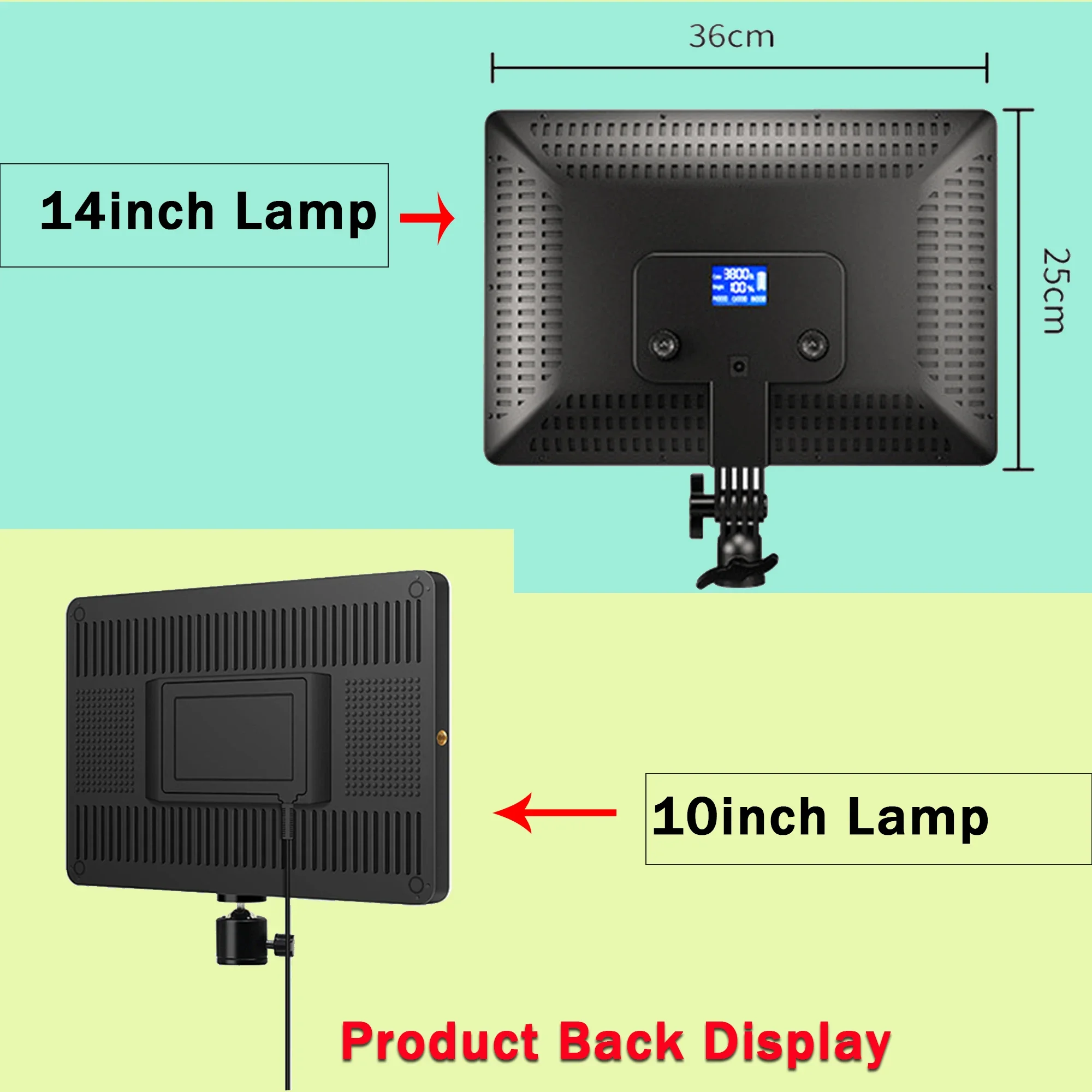 14inch 10inch LED Video Light Panel With Phone Clip Remote Control EU Plug 2700K-5700K Photography Studio Lighting For Youtube