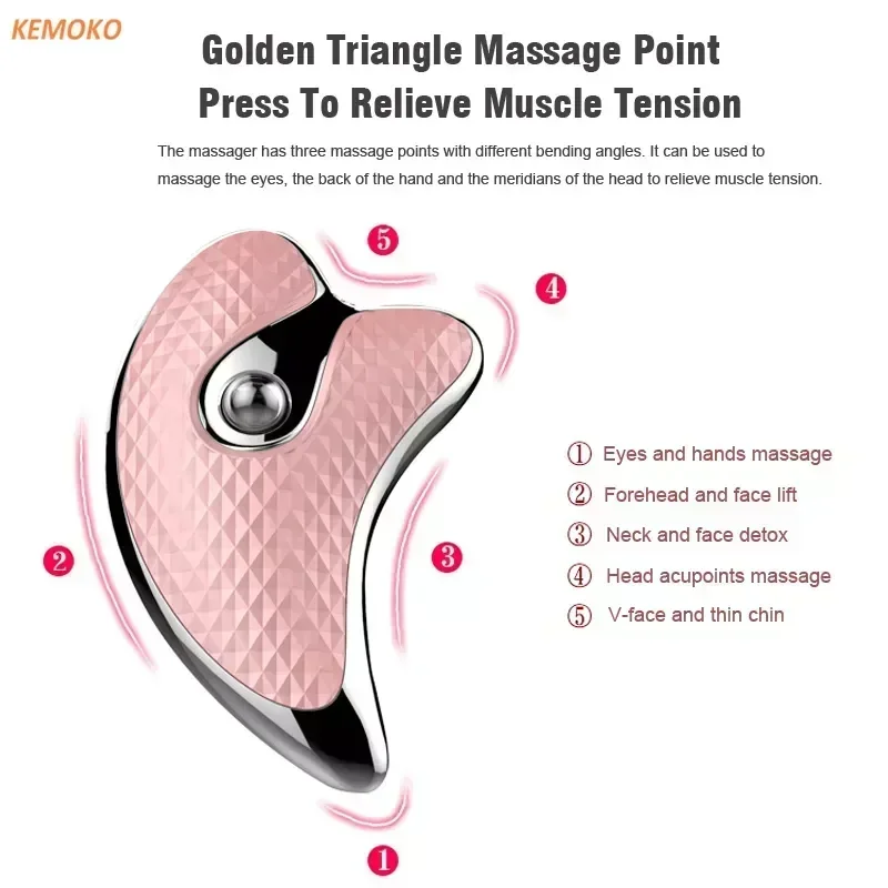 Microcurrent Guasha Facial Massager Electric Scraping Machine Skin Tightening Lifting Face Lift Slimmer Beauty Care Massage Tool