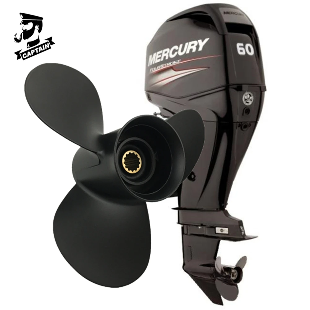 Captain Outboard Propeller 10 5/8x12 Fit Mercury Engines 25 30 40 45 48 50 55 60 70 HP Aluminum 13 Tooth Spline Marine Boat Part