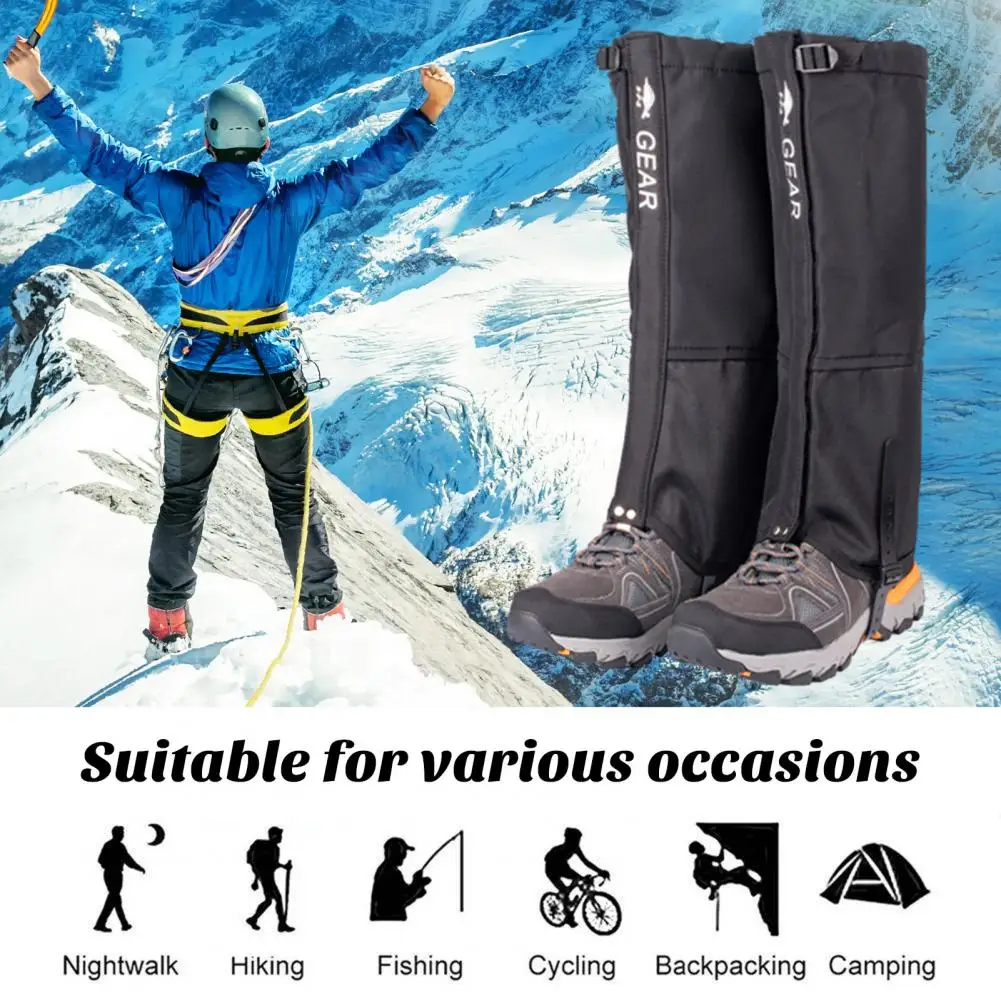 Waterproof Leg Gaiters Breathable Adjustable Leg Gaiters Water-resistant Snow Boot Guards with Fastener Tape for Camping Hiking