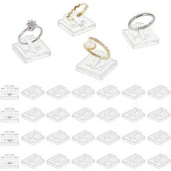 30Pcs Acrylic Ring Display Holder Transparent Ring Showcase Display Ring Block for Selling Jewelry Storage Organizer for Wedding