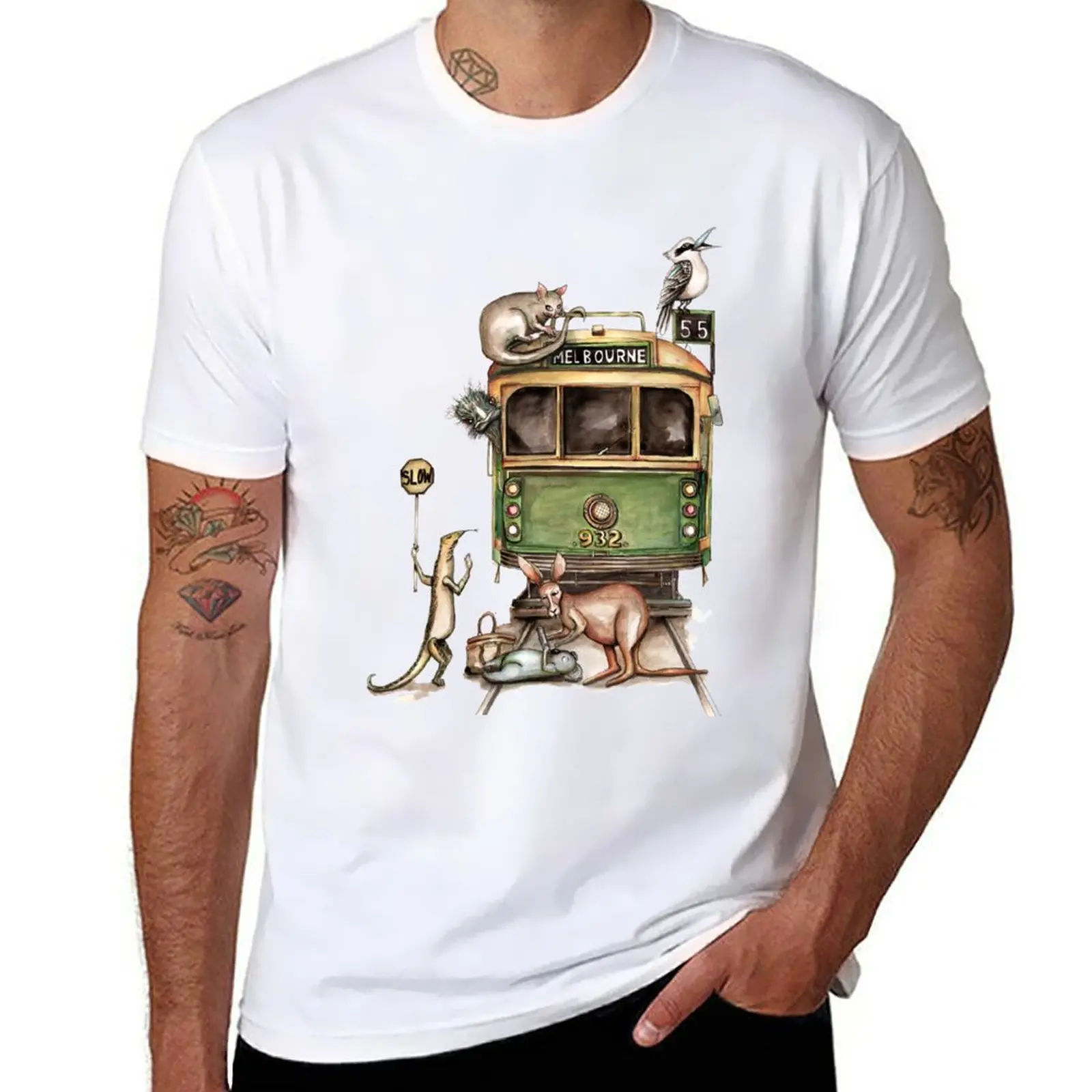 

Melbourne tram T-Shirt kawaii clothes Blouse black t shirts for men