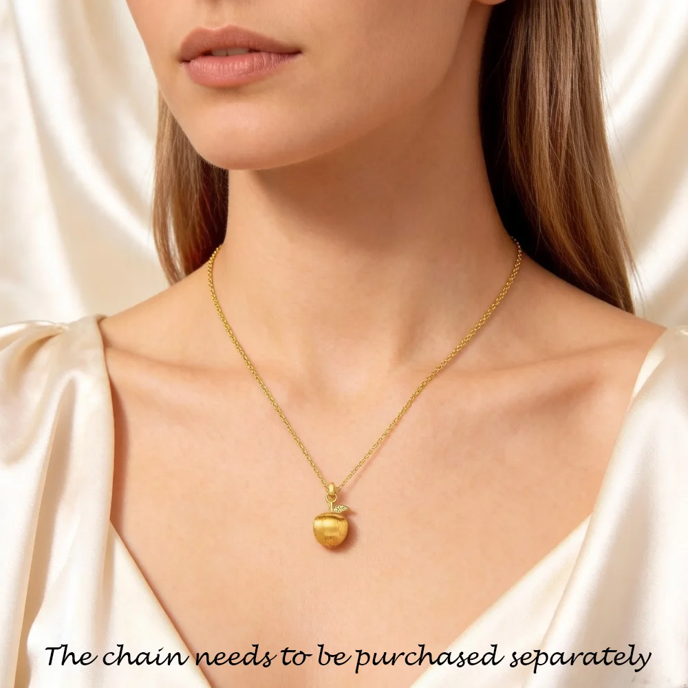Gold Plated Pendant Apple New Fine Jewelry Bijoux Accessories 925 Sterling Silver Romantic Gift For Woman
