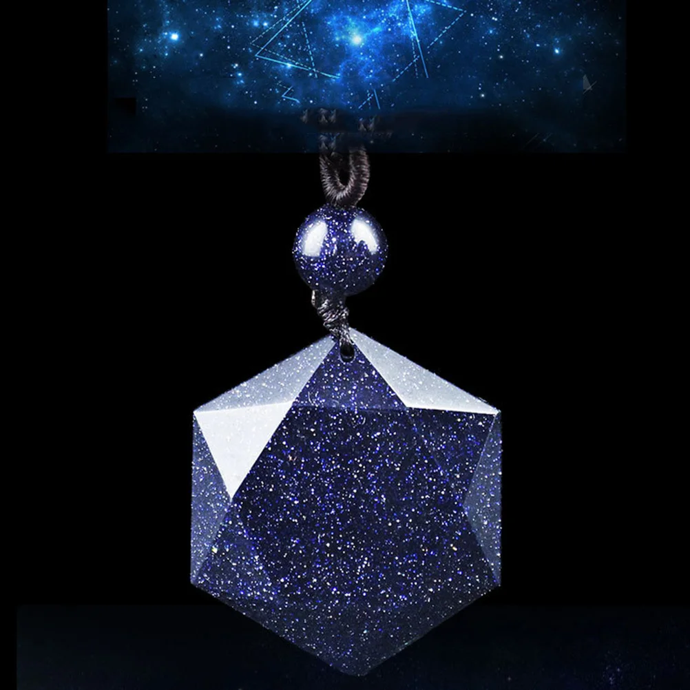 

Blue Sandstone Six-Pointed Star Pendant Classic Hanging Necklace Pendant Festival Gift for Men Women Couples