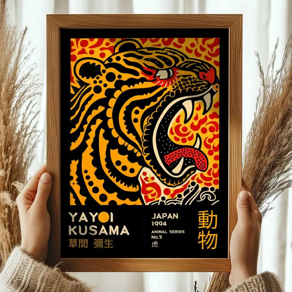 Yayoi Kusama Animal Series Pop-Leinwandposter – rahmenlose Retro-Abstrakte Leinwanddrucke für Wohnzimmer und Schlafzimmer, Dekoration, Geschenk – Detail 5