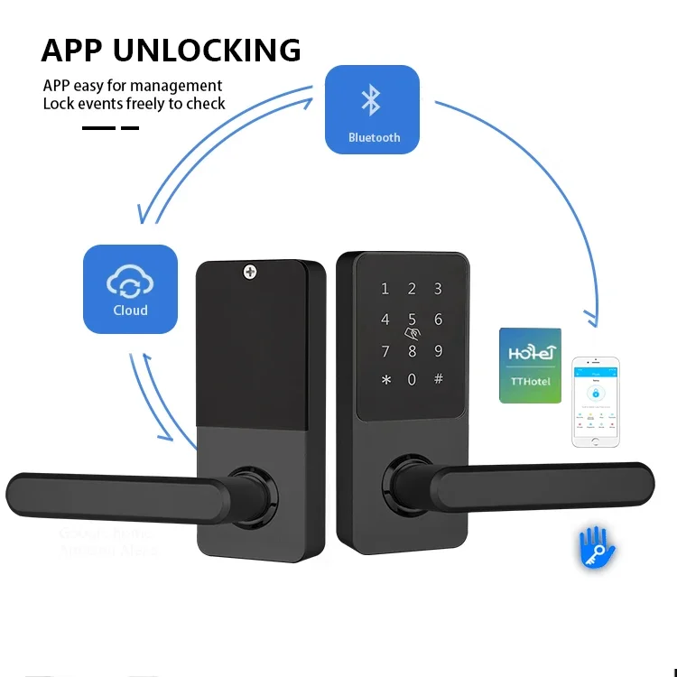 

homekit smart door lock ttlock alarm lock anti-theft smart entry lock work with Alexa